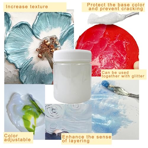 10.58 OZ Acrylic Modeling Paste, Modeling Paste for Textured Art,Transparent Gel for 3D Art, Modeling Clay for DIY Crafts, Enhances Sculptures Material, Craft Enthusiast Sculpture Modeling Compounds - color: transparent texture