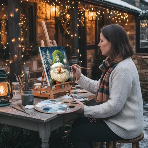 Sherr 12 Pcs Pre Drawn Canvas for Adults,Xmas Gnome,8 x 10 Inch - size: 8 x 10 Inch, style: Xmas Gnome