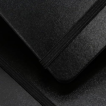 Hardcover Notebook Blank Journal Sketchbook for Drawing, Medium 5.5 by 8.4 Inch, 100 GSM Thick Paper (Black, Plain) - color: Black
