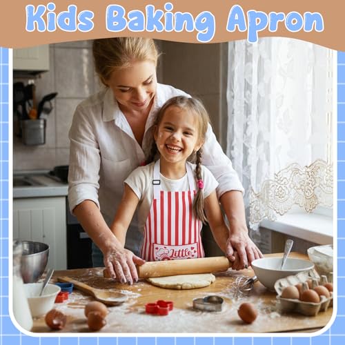 3 Pack Kids Apron for Cooking Adjustable Kids Chef Aprons | Kitchen Funny Aprons with Pockets for Boys Girls Toddler Painting Baking Artist Apron - color: Black,red,blue