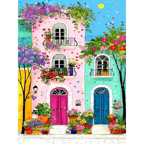 Yiolikan Landscape Paint by Numbers for Adults Beginners | Tree Adults' Paint-by-Number Kits, Color by Numbers for Adults on Canvas,Perfect for Gift Home Wall Decor(16x20inch) - color: Scenery-3