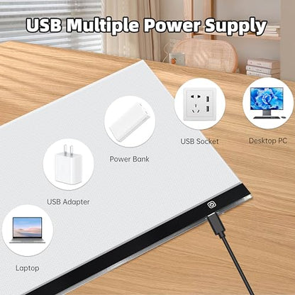 Mlife A4 Light Board Kits for Diamond Painting, Diamond Art Kits for Adults with Diamond Art Painting Accessories, USB Powered Adjustable Brightness Light Box with Diamond Art Tools for Adult - style: A4 Kits