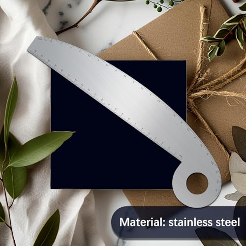 ORIGACH Stainless Steel Vary Form French Curve Ruler, 11.4x3.4 Inch | viation Aluminum Hip Curve Ruler Metal Measuring Stencils for Leather Sewing DIY Craft Supplies