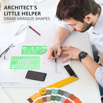 SenseYo 13 Pack Drawings Templates Stencil, Circle Template for Geometric Drawing Stencils, Plastic Clear Circle Stencils Architecture Supplies Drafting Tools for Office, Studying, Designing - size: 13 pcs