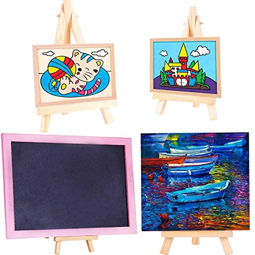 9.4 Inches Tall Wood Easels Set of Tabletop Display Easels, Art Craft Painting Easel Stand for Artist Adults Students (6pack) - style: 6pack