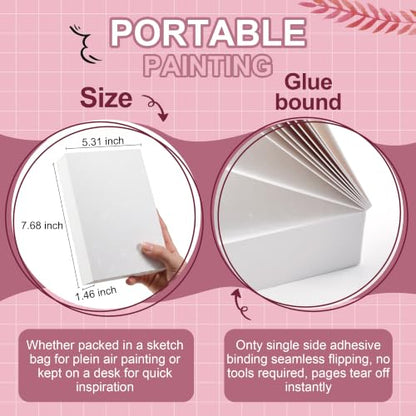 rubens Watercolor Paper Pad, 5.3 x 7.6 in Glitter Hot Pressed Papers - color: 5.31”x7.68”