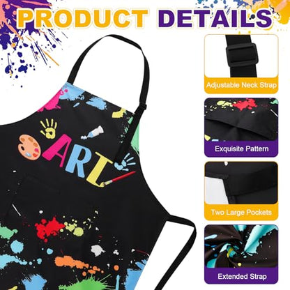 Painting Artist Apron with Pockets, Waterproof Painting Aprons for Adults, Adjustable Art Apron Bib Apron - color: Style 1