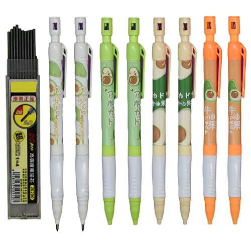 Maydahui 12 PCS Avocado Fruit Mechanical Pencil with Sharpener/Refills