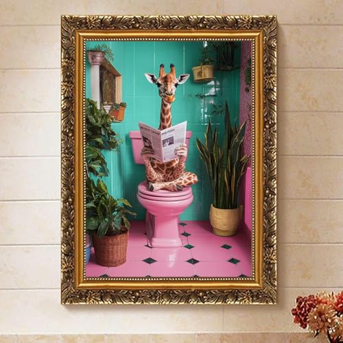 Diamond Art Kits for Adults,fun Giraffe Diamond Painting Kits 12 x 16in | Diamond Painting Kit - Sparkling Full Drill Design Perfect for Home Decor, Holiday Gifting, And Relaxing Crafting 12x16inch - color: DP03004