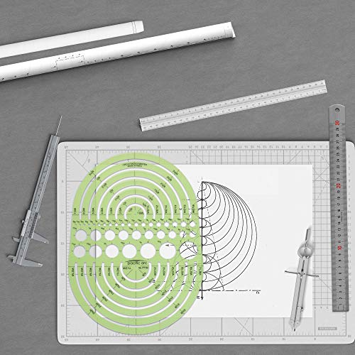 Pacific Arc Circles Radius Master Template Guide, from 1/2 Inch to 3 3/4 Inch Radius and 36 Perfect Circles from 3/64 to 1 Inches - style: Circle Radius