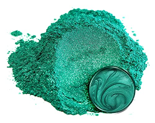 Eye Candy Pigments Premium Green Mica Powder - Okinawa Green (50gr) - for Epoxy, Resin, Soap, Paint, Woodworking, Acrylic Pouring, Bath Bombs, Fishing Lures - DIY Arts and Crafts Additive - color: Okinawa Green