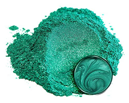 Eye Candy Pigments Premium Green Mica Powder - Okinawa Green (50gr) - for Epoxy, Resin, Soap, Paint, Woodworking, Acrylic Pouring, Bath Bombs, Fishing Lures - DIY Arts and Crafts Additive - color: Okinawa Green