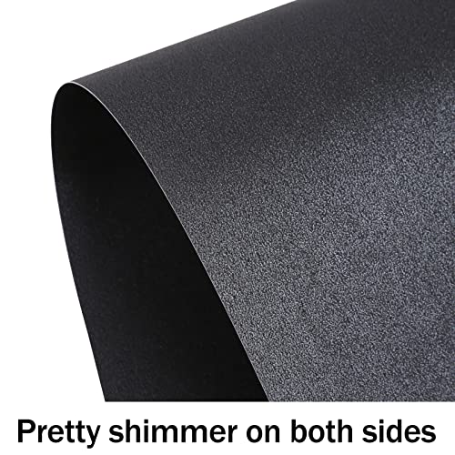 24 Sheets Black Shimmer Cardstock 8.5 x 11 Metallic Paper | Goefun 80lb Card Stock Letter Size Sheets for Halloween, Invitations, Scrapbooking, Crafts, Graduations - color: black