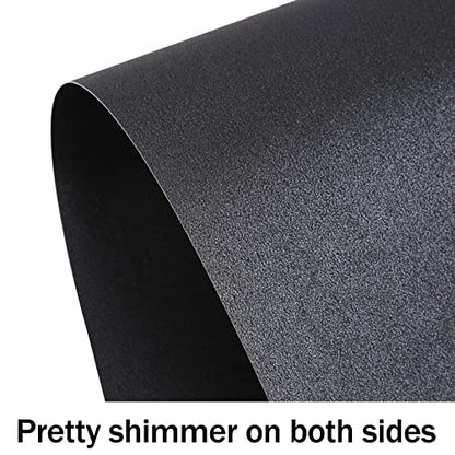24 Sheets Black Shimmer Cardstock 8.5 x 11 Metallic Paper | Goefun 80lb Card Stock Letter Size Sheets for Halloween, Invitations, Scrapbooking, Crafts, Graduations - color: black