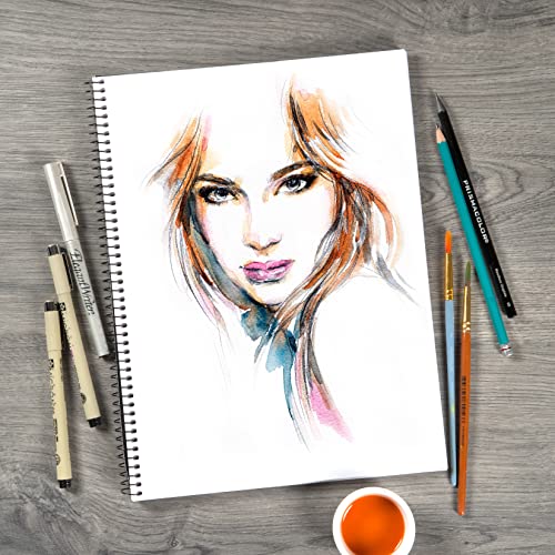 Bienfang Mixed Media Pad, 11x14 Inches, 40-Sheets Artist Paper, Spiral-Bound Sketchbook, 90lb,146gsm - size: 11" x 14"