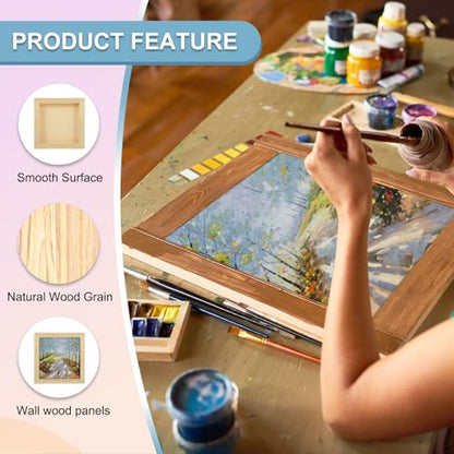 MECCANIXITY 6 Pack Wood Canvas Boards, 6x6 Inch Art Canvases Square Unfinished Wood Panel for Painting, Crafts, DIY Projects, Pouring Art - size: 6x6 Inch