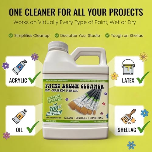 Green Piece Paint Brush Cleaner - 18 Oz - Silicone Cleaning Container - style: Paint Brush Cleaner with Foldable Silicone Cup