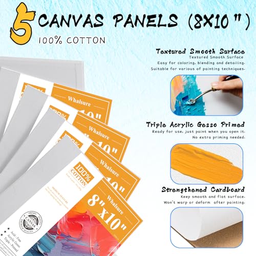 Paint Set for Kids & Adults with 18 Acrylic Paints,Canvas & Easel | 18 acrylic paints,5 canvas panels and an easel for family painting,school projects and creative weekends - color: 18color+35pcs -01
