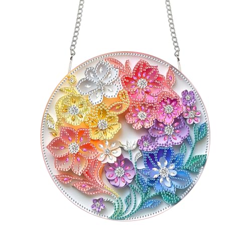 Bimkole Colorful Flowers Hanging Diamond Pearl Art Kits for Adults Pendant C17 - color: Pistil