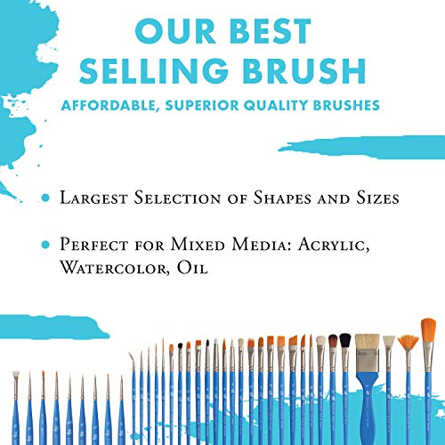 Princeton Select Artiste Flat Wash Brush, Synthetic, Short Handle, Size 3/4 inch, 1 Count - size: Size 3/4 inch