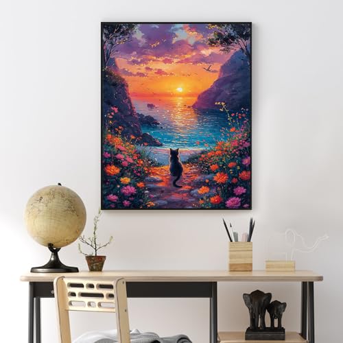 Sunset Paint by Numbers Kit for Adults Beginner Without Frame 16x20 IN - color: YOPNF08