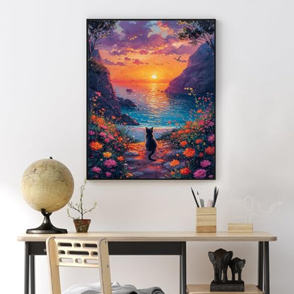 Sunset Paint by Numbers Kit for Adults Beginner Without Frame 16x20 IN - color: YOPNF08