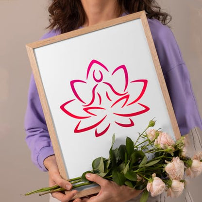 24pcs Lotus and Buddha Stencil Spiritual Symbol Templates Reusable Mandala Templates with Intricate Floral Design for DIY Wall Art, Wood Signs, Fabric, Canvas & Tile | Home Decor Craft Supplies
