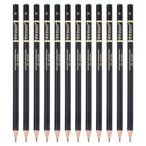 PATIKIL 12Pcs Drawing Pencils for Sketching, H Refill Sketch Pencils for Drawing, Graphite Art Pencil Set Professional Resistant Lead for Painting Shading Artist Office Supplies - size: H