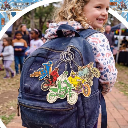 Saypacck 24 Pcs Dirt Bike Party Favors Wooden Paint Craft Kits | 12 Motocross Wood Pieces with Paint Palettes, Organza Bags Included, Ideal for Goodie Bag Fillers and Thank You Gifts - style: Dirt Bike