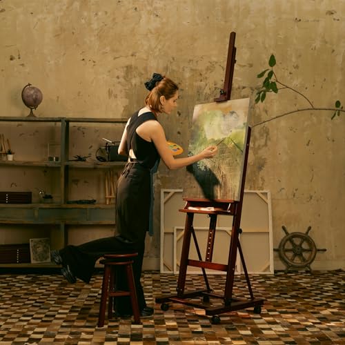MEEDEN Adjustable H Frame Art Easel: Easel Stand for Painting and Display - style: Walnut Color