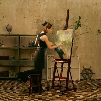 MEEDEN Adjustable H Frame Art Easel: Easel Stand for Painting and Display - style: Walnut Color