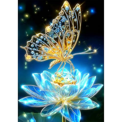 MAXBYE Diamond Art Kits for Adults, Butterfly Bedazzling Dot Painting for Adults，5D Full Drill Gem Art Painting Kit, Easy DIY Craft for Stress Relief 12x16in - color: ZD055