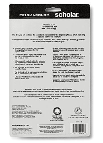 Prismacolor Scholar Manga Drawing Set, Adult Coloring, 10-Piece Kit - size: 10 Count