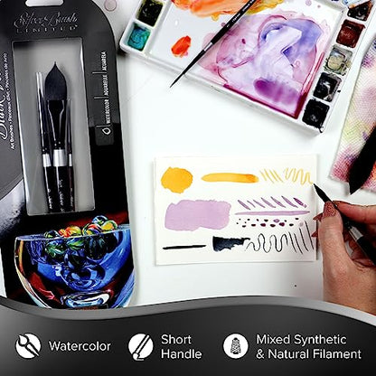 Silver Brush Limited Black Velvet Variety Watercolor Paintbrush Set, 3pc - color: Variety Set, size: 3 Pc
