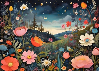 Yanfairy Wild Flowers Diamond Art Painting Kits for Adults, Full Drill Diamond Dots Paintings for Beginners, Round 5D Paint with Diamonds Pictures Gem Art Painting Kits DIY Crafts Kits 12x16inch - color: Wildflowers 2