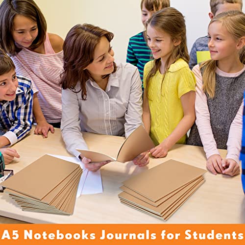 Mimorou 100 Pcs A5 Journals Notebooks Bulk,Brown,Unlined - color: Brown, style: Unlined