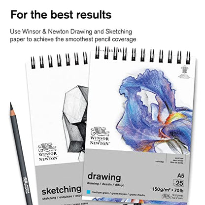 Winsor & Newton Studio Collection, Sketching Pencils, Set of 6 | Soft, Thick Core pencils, Varied Hardness, Soft Smooth Texture, Easy Blending, Stylish Metal Tin Included, High Quality Lead - style: 6 Sketching Pencils