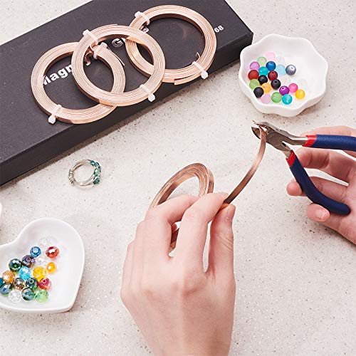 Fashewelry 5mm Aluminum Flat Wire Rose Gold Bendable Metal Craft Wire 6.56Ft x 5 Rolls for Bezel Sculpting Armature Jewelry Making Gem Metal Wrap Total 32.8 Feet - color: Flat-5mm-PeachPuff