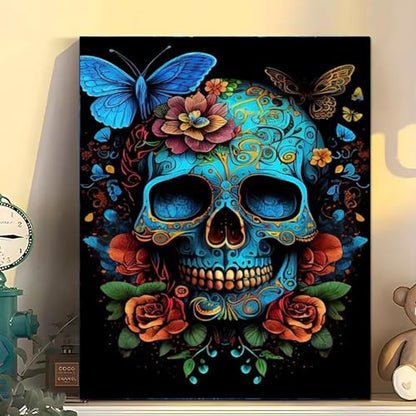 Arttoplus Skull Paint by Numbers Kit for Adults Beginner 16x20 inch - color: MT20323-US