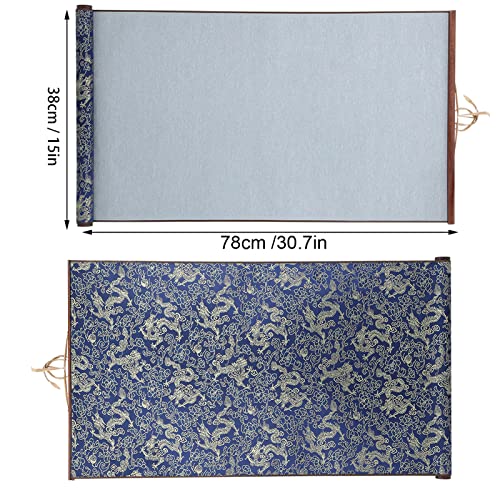 Chinese Calligraphy Practice Scroll Reusable 38x78cm Brocade | Water-activated mat, nonwoven fabric, 15x30.7 inch writing area, -friendly, mess- brush practice, por
