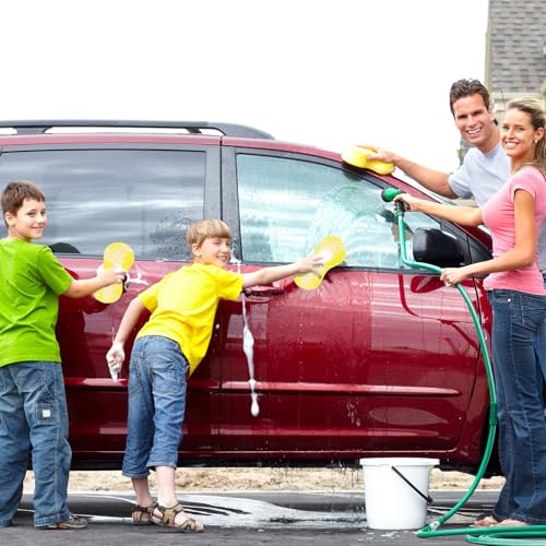 Vesici 24 Pack Large Sponges Bulk Multi-Purpose Extra Large Sponge for Washing Cars Field Day Water Games Household Cleaning Car Boat Bike Kitchen Bathroom Vacuum Compressed Packing (Bright Yellow) - color: Bright Yellow