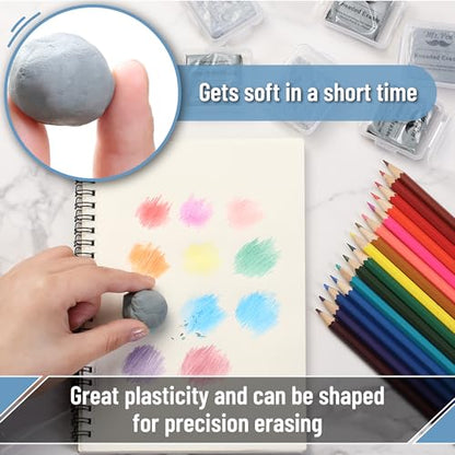 Mr. Pen- Kneaded Erasers, 10 Pack - color: Gray, size: 10 Pack, 2" x 1.77"