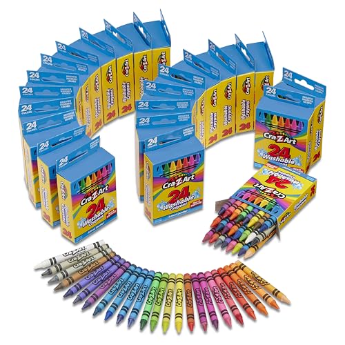 Cra-Z-Art Bulk Crayons, 24 Packs of 24 Count Washable Crayons, School Supplies, Classroom Supplies, Teacher Bulk Pack - size: 24 Count (Pack of 24)