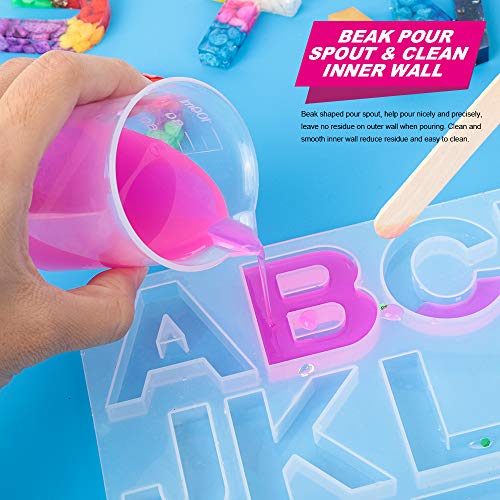 LEOBRO 36 PCS Resin Mixing Cups, 12PCS 100ML Plastic Measuring Cups for Resin, 24PCS 50ML Paint Mixing Cups, Plastic Beakers, Liquid Measuring Cups
