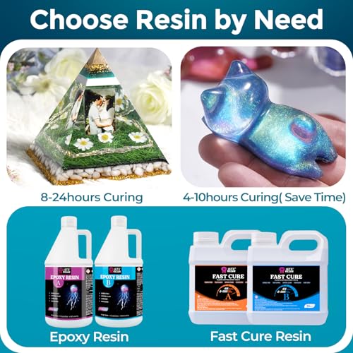 Let's Resin 72OZ Fast Curing Epoxy Resin Kit,Demold in 4 Hours | Upgrade Quick Drying & Cystal Clear Resin,Bubble Free for Craft,Art, Supplies with Dye, Cup,Stir Stick - size: Large
