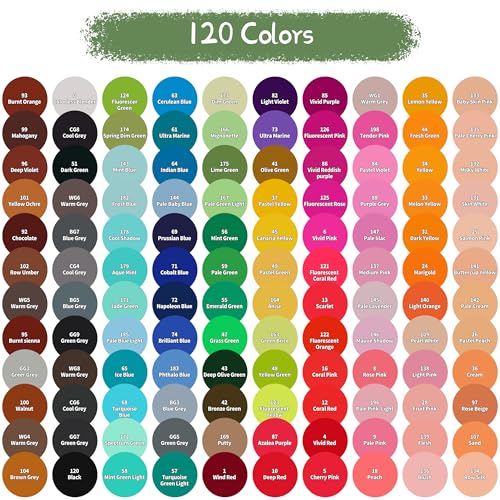 YASNAY Alcohol Markers 120 Colors Dual Tip Fine & Chisel Art Markers Set - color: 120 Colors