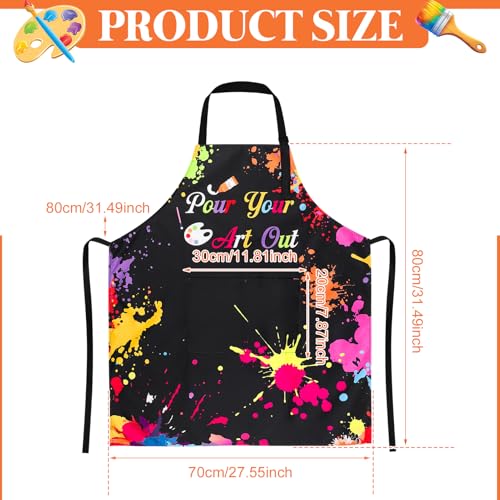 Painting Artist Apron with Pockets, Waterproof Painting Aprons for Adults, Adjustable Art Apron Bib Apron - color: Style 2