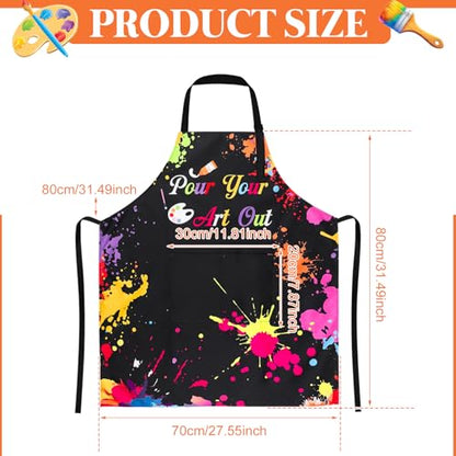 Painting Artist Apron with Pockets, Waterproof Painting Aprons for Adults, Adjustable Art Apron Bib Apron - color: Style 2