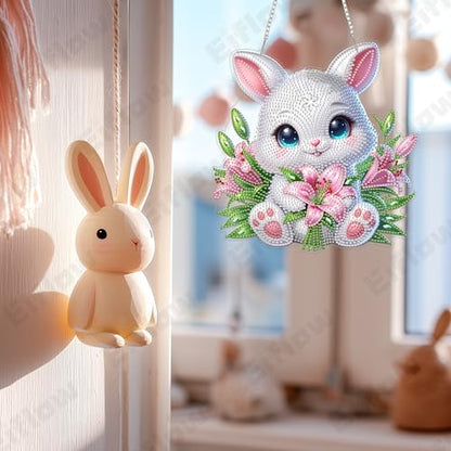 Eiflow Acrylic Diamond Art Hanging Kit for Adults, DIY Diamonds Painting Door Hanger Board Kit, Special Crystal Diamond Art Painting Pendant Ornament (Holding Tulips) - color: Holding Tulips