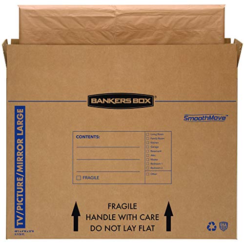 Bankers Box 4-Pack Large TV/Picture/Mirror Moving Boxes | Protect TVs, mirrors, and framed art with rigid moving boxes sized for flat, fragile items. - style: Large